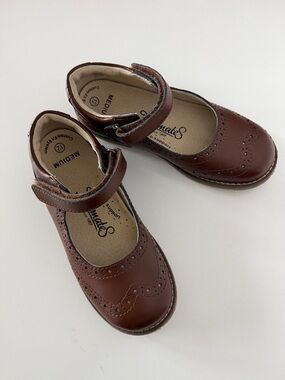 Footmates Lydia Brown Leather Mary Jane Shoes Size 12